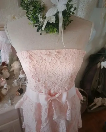 Magnifique robe bustier dentelle peche/abricot Women Only T 4 (40/42)Neuve
