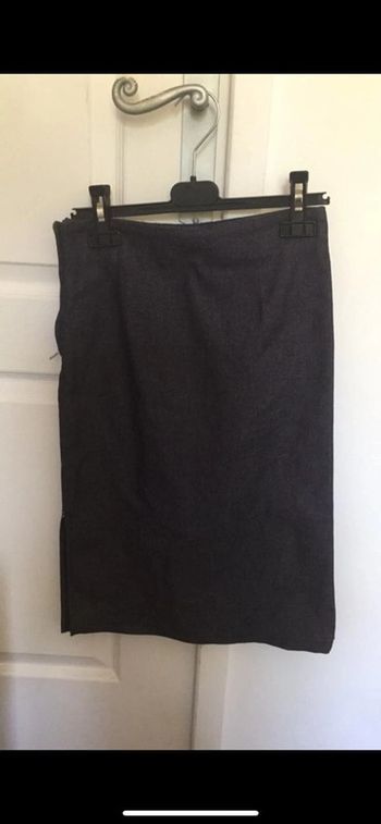 Jupe mi-longue fendu jeans