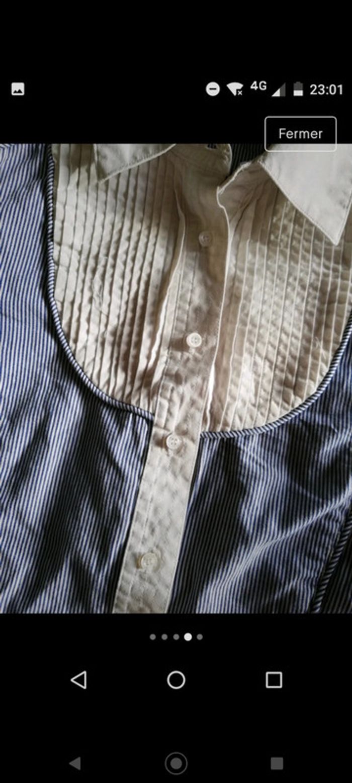 Chemise Pepe jeans rayée bleue et blanche - photo numéro 4