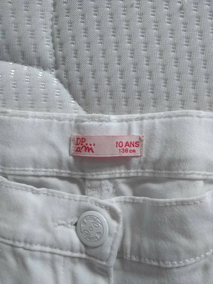 Pantalon Blanc Jean Fille 10 ans - photo numéro 2