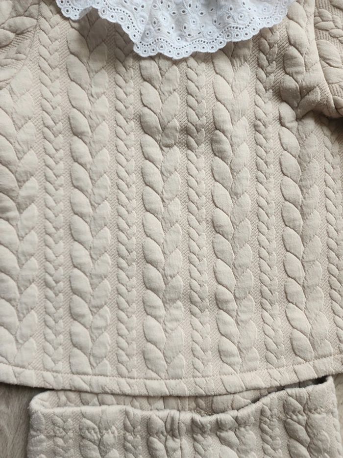 Ensemble Alix beige col broderie 24/36mois - photo numéro 3