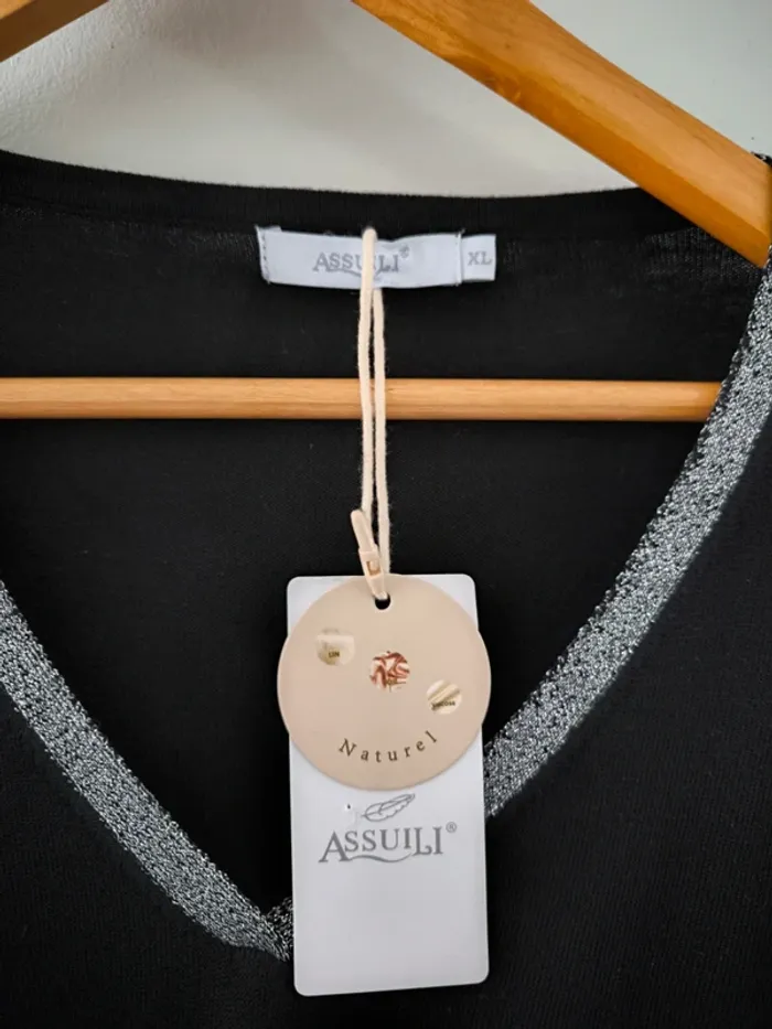 Pull fin noir Assuili– Taille XL – Neuf avec étiquette - photo numéro 4