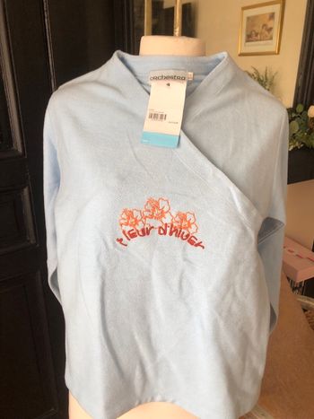 Haut de pyjama polaire bleu ciel Orchestra 12 ans