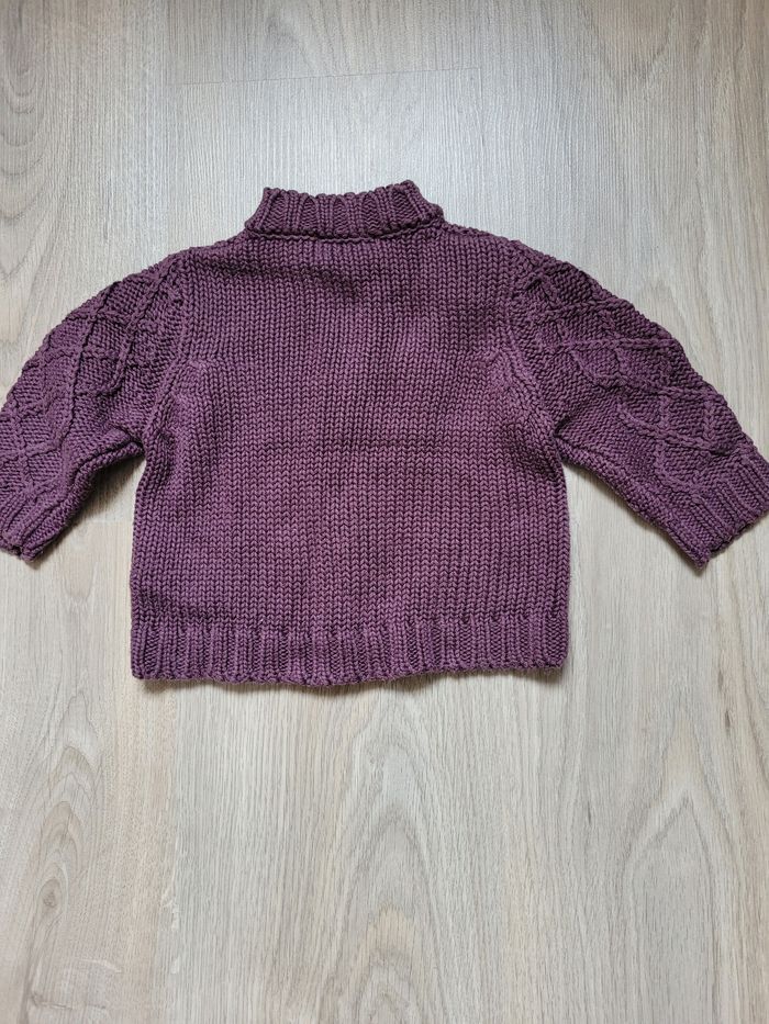 Gilet violet 3 mois 60 cm Eliane et Lena - photo numéro 3