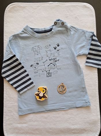 Tee-shirt manche longue taille 12mois 74cm 
