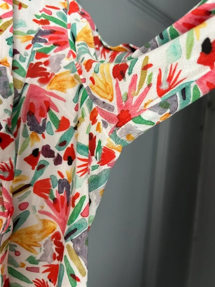 Chemise Sézane Fidji aquarelle T. 38 multicolore fleurs - photo numéro 5