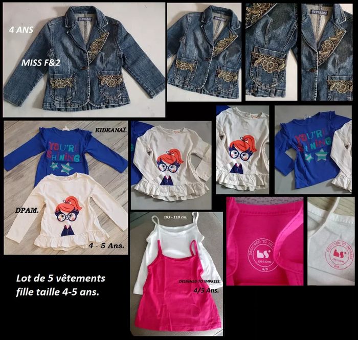 LOT vêtements filles taille 4 - 5 ans