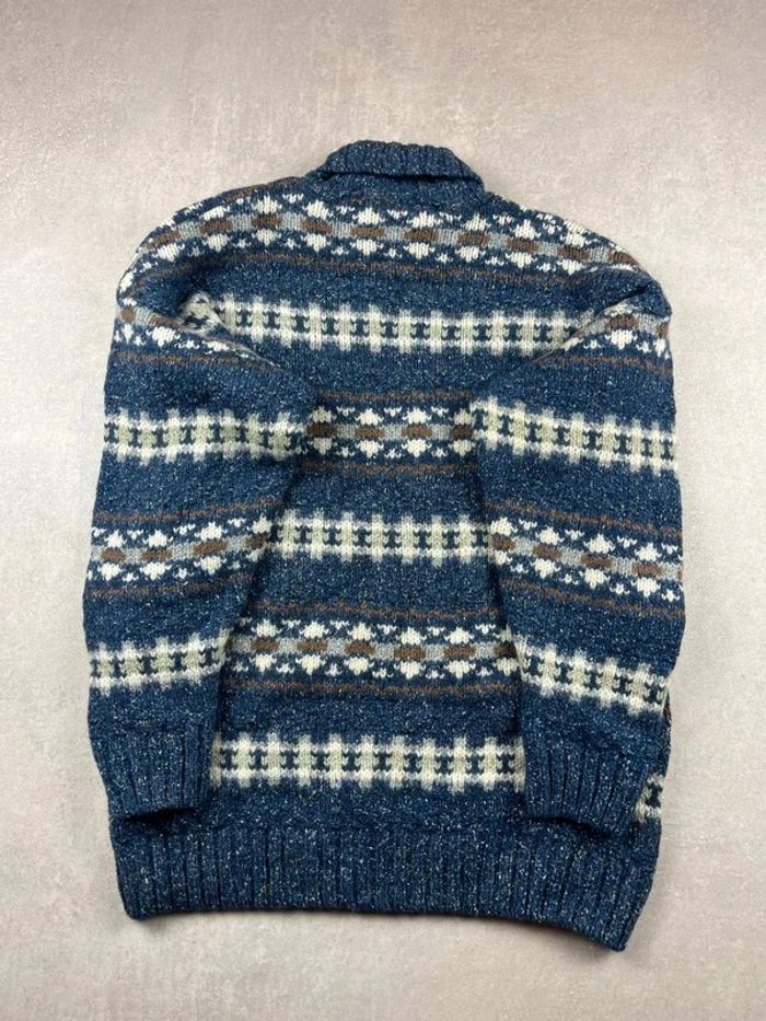 Pull vintage papy col roulé 90% laine 10% soie - Turtleneck Wool & Silk cable knit 00's - XL - photo numéro 6