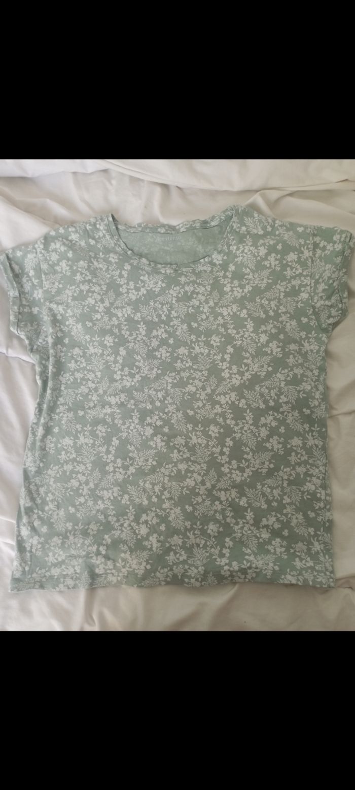 Tee shirt manches courtes vet imprimé feuille blanche in extenso XS neuf 2€