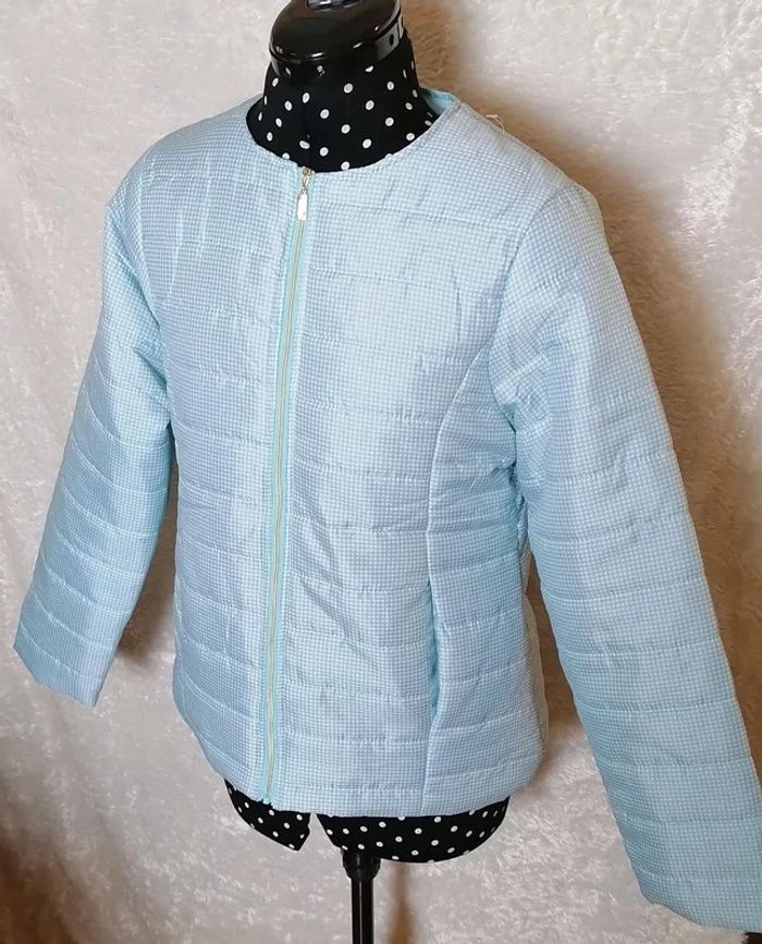 Doudou ou veste matelassée bleu ciel blanc Nathalie Andersen by Damart - photo numéro 7