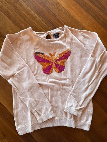 Pull fin col rond 8 ans, Kiabi, sequins, papillon gratuit