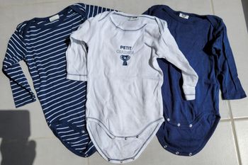 Lot de 3 bodies manches longues 18 mois