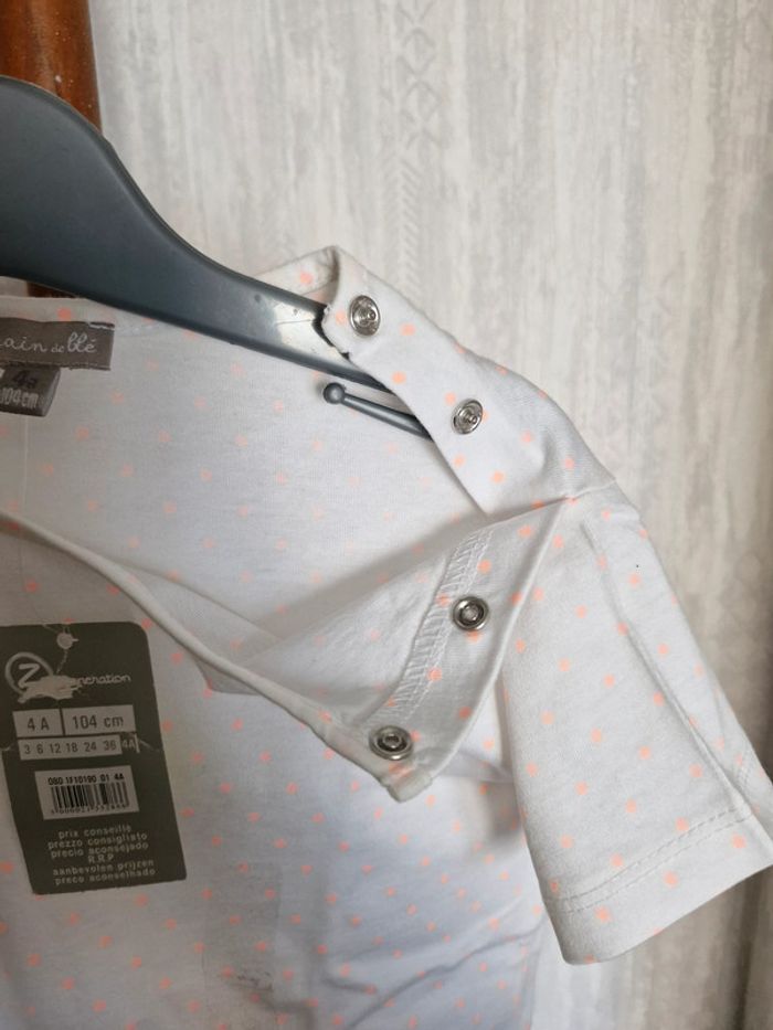 T-shirt manches courtes enfant fille 4 ans Grain de blé Coton - photo numéro 5