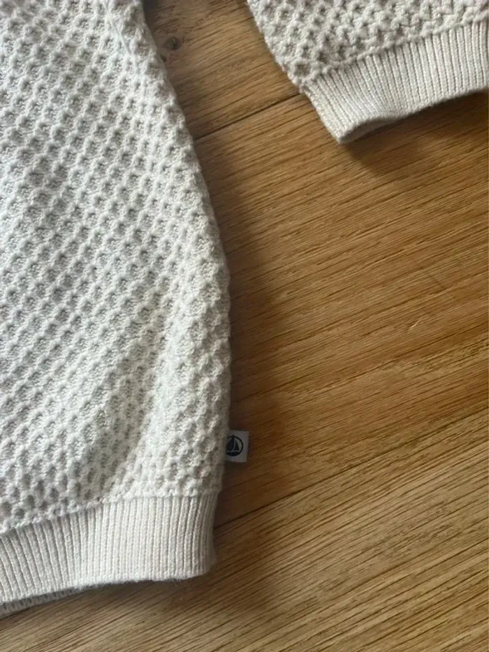 Gilet petit bateau bébé – 18 mois – écru/beige – 100% coton – Très bon état - photo numéro 6