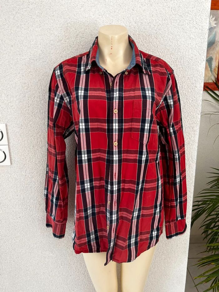 Chemise à carreaux rouge Homme