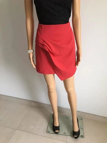 Jupe drapée rouge cardinal neuve Morgan taille 34