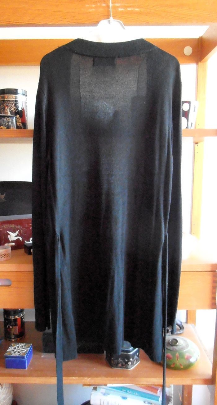 Gilet long noir femme, By Laetitia, taille S 36, cardigan - photo numéro 6
