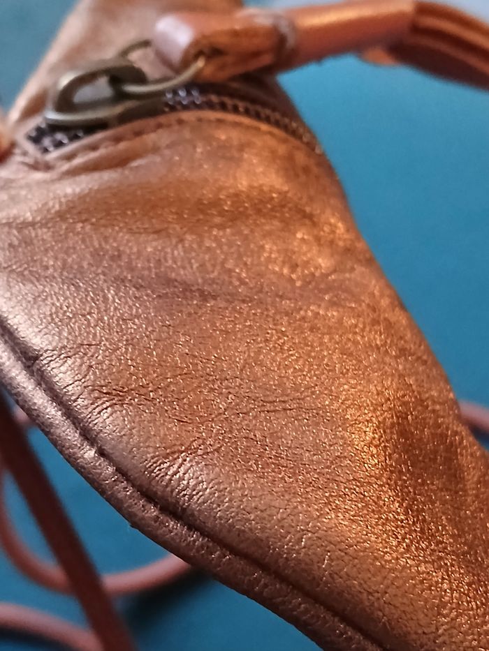 Mini sac rond en cuir cuivré doré EZ - photo numéro 6