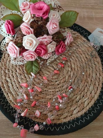 🌿Parure rose et blanc🌿