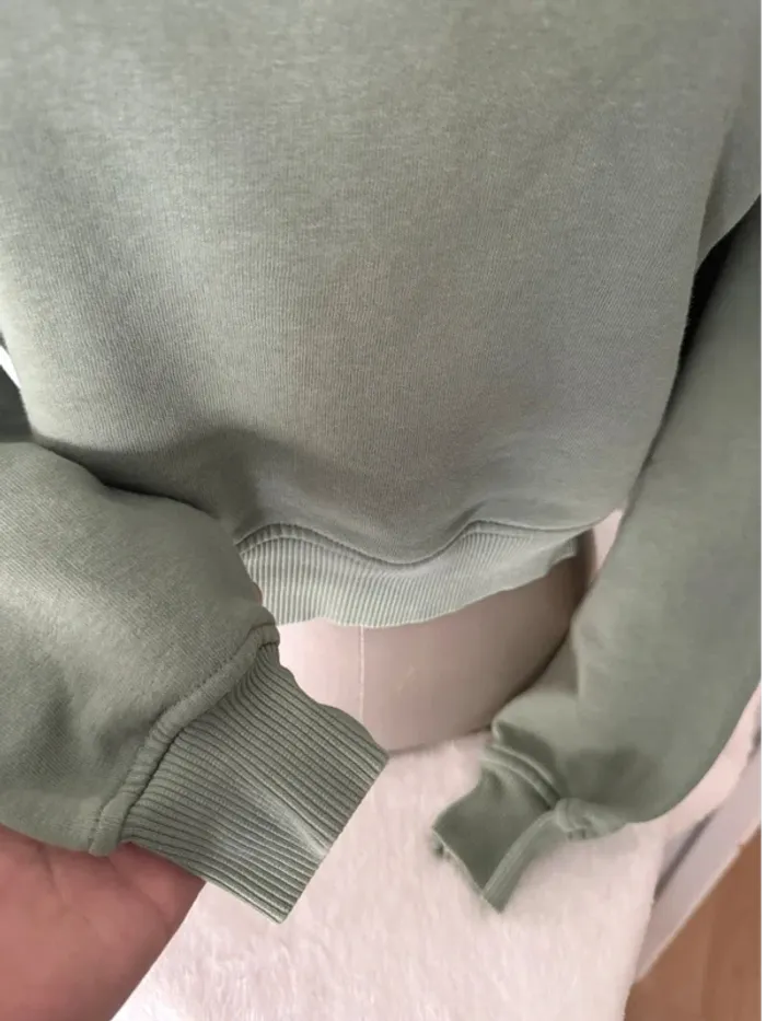 Sweat-shirt vert kaki basique - Taille S - photo numéro 3