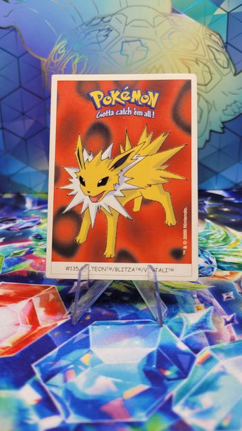 Carte Sticker Pokémon Dunkin Boomer 1999 n°135 Voltali