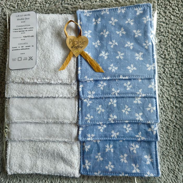 10 lingettes lavables 12x12 cm