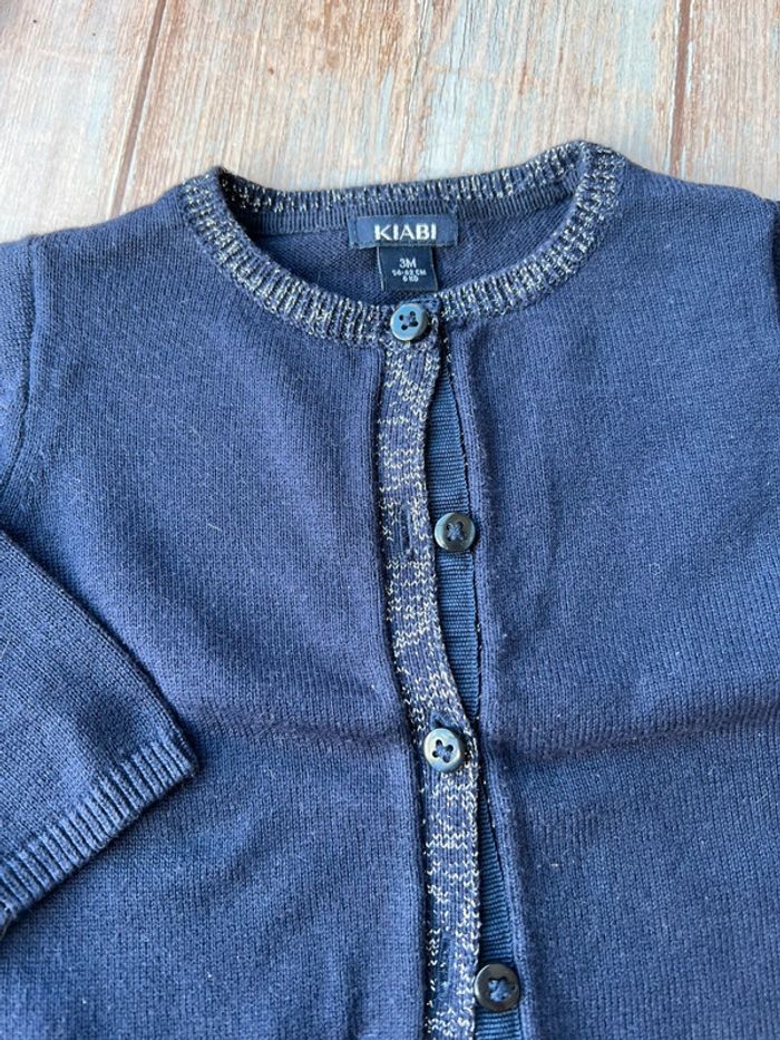 Gilet marine et argenté 3 mois - photo numéro 2