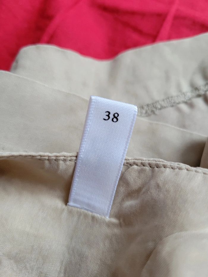 Haut Top tee shirt débardeur beige Jacqueline Riu taille M 38 coquette - photo numéro 6