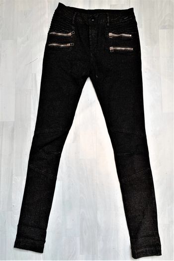 Jegging skinny noir zips dorés taille 38/40