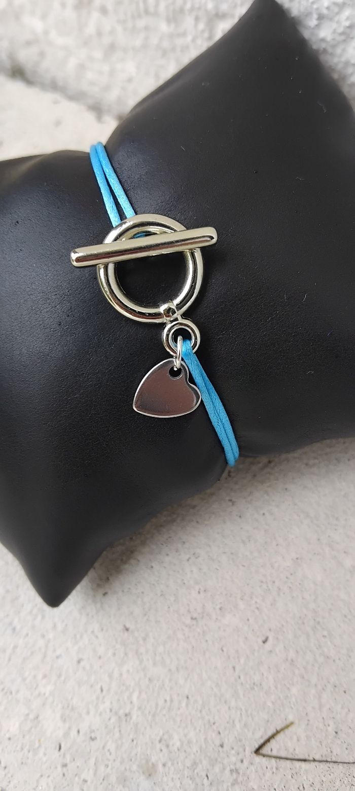Bracelet ajustable argenté coeur - photo numéro 2