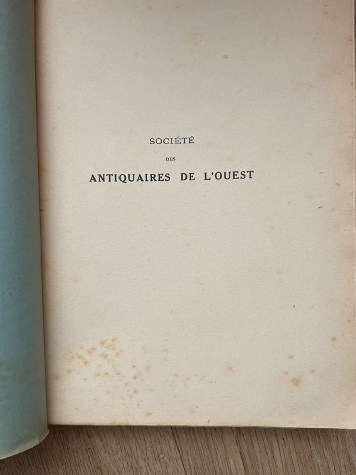 La société tome onzième Antiquaires de l’ouest 1933 - photo numéro 3
