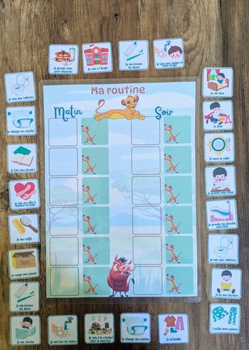 Tableau de routine visuelle Le roi lion
