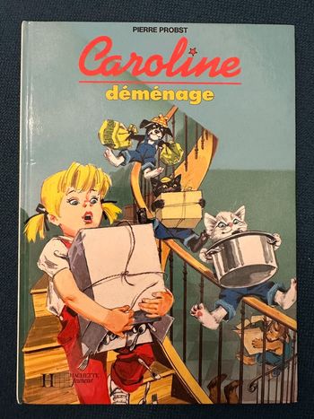 Livre bd album Caroline déménage déménagement Pierre Probst vintage années 90 Hachette Jeunesse