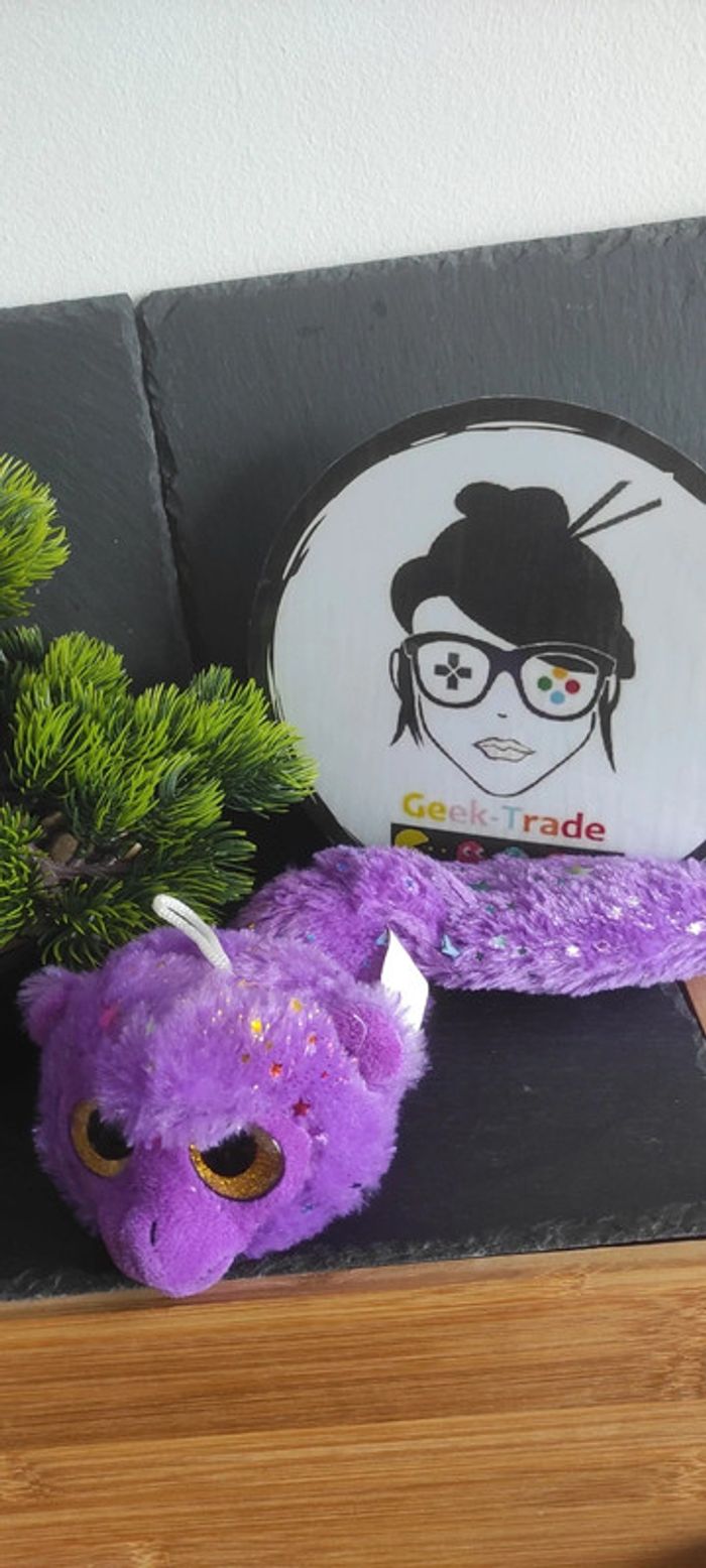 doudou Peluche ty singe lemurien violet étoiles Plush Queue Jaune Bleu Rose - photo numéro 2