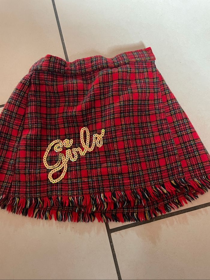 Jupe portefeuille écossaise vintage benetton