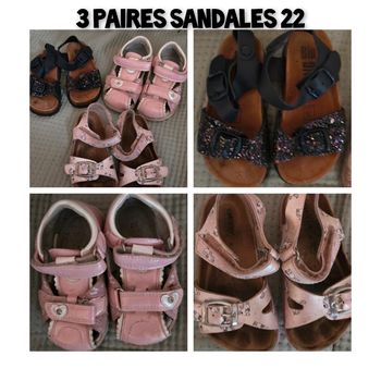 3 paires sandales 22