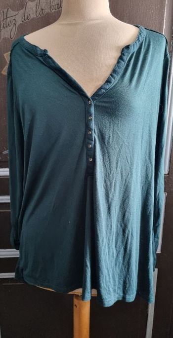 Blouse bleu canard manche retroussable taille 4