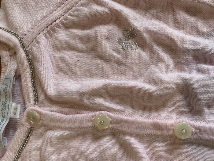 Superbe gilet rose pâle Tartine et Chocolat 4 ans - photo numéro 2