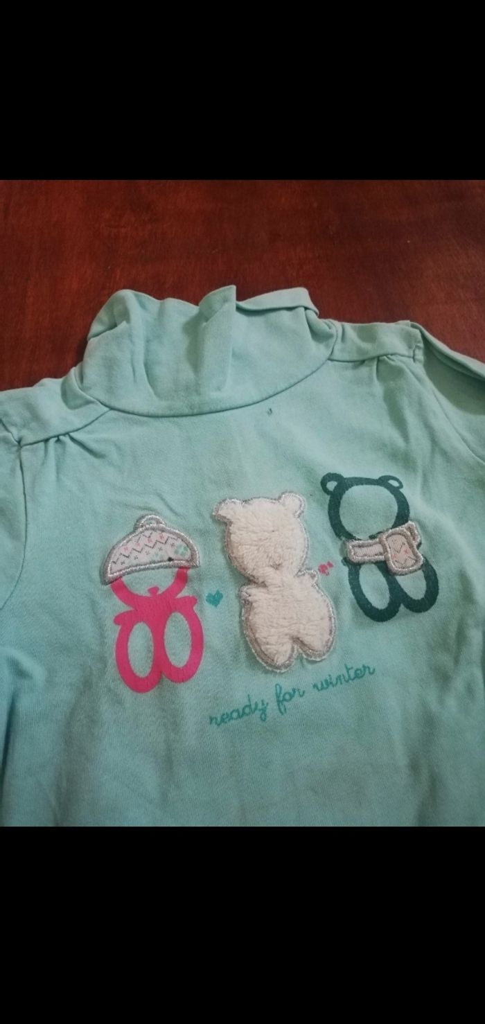 Col roulé bleu ciel obaïbi fille 18 mois - photo numéro 2