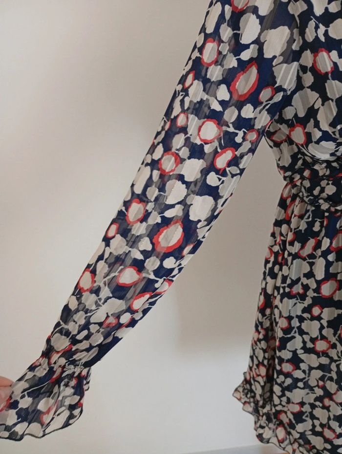 Lilie Rose - Robe fluide taille S | bleue manches transparentes - printemps été automne - photo numéro 5
