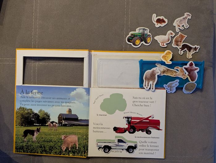 Livre jeu avec magnets sur la ferme - photo numéro 2