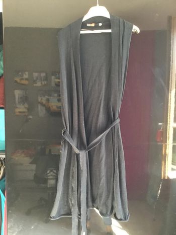 Cardigan long sans manche noir miss captain taille 2