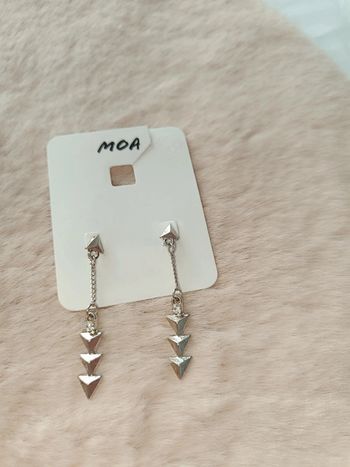 Boucle d'oreille pendante Argenté Strass-Moa⭐