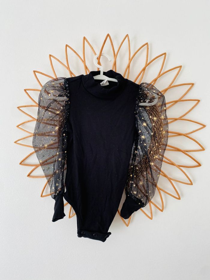 Body côtelé noir Shein 12/18 mois