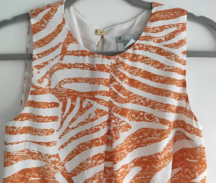 Robe d'été manches courtes zébrée orangée- Drop Sauvage - photo numéro 8