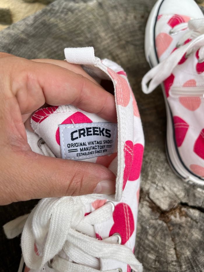 Basket blanche montante imprimée cœur rose - Creeks - photo numéro 6