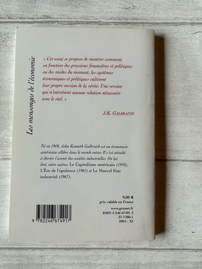 Les mensonges de l économie jk galbraith - photo numéro 2