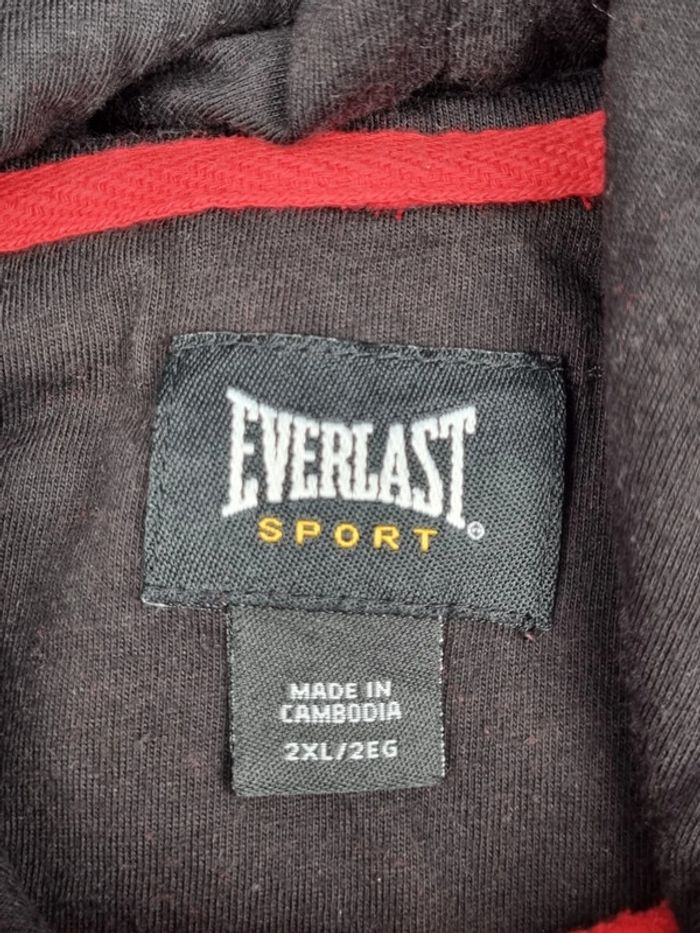 Pull à capuche Everlast rouge – Taille XXL Homme (mesures en photos) - photo numéro 5