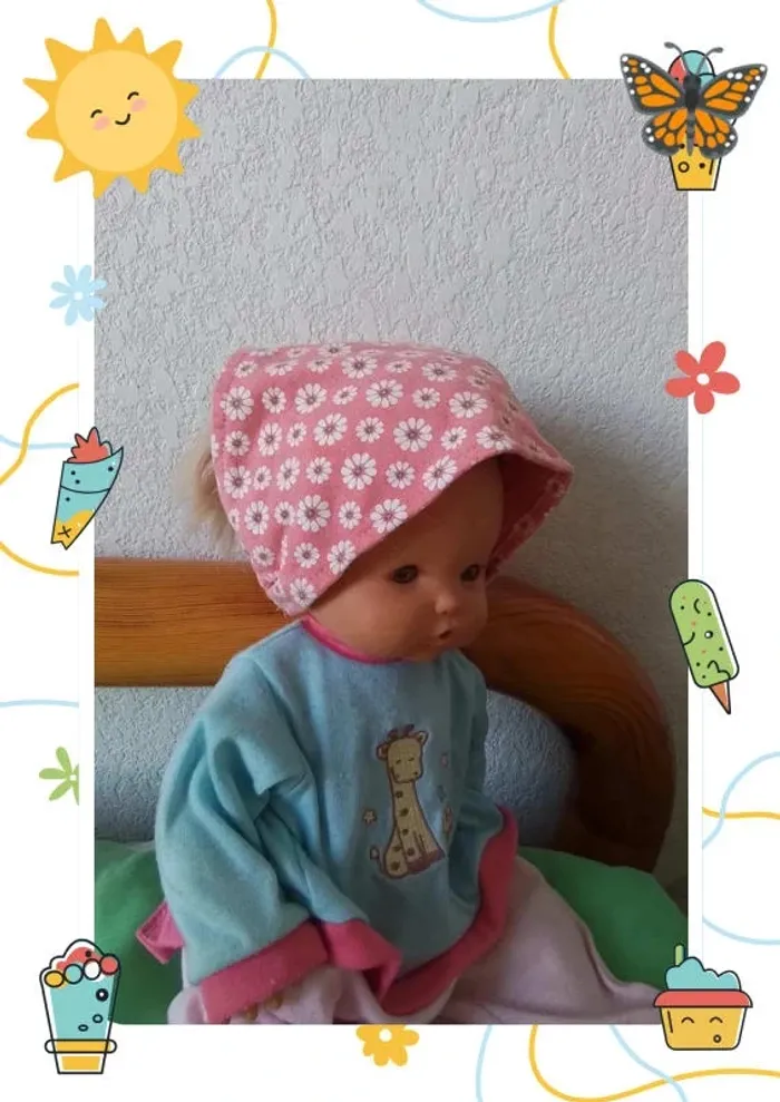 Bandana rose à fleur - photo numéro 2