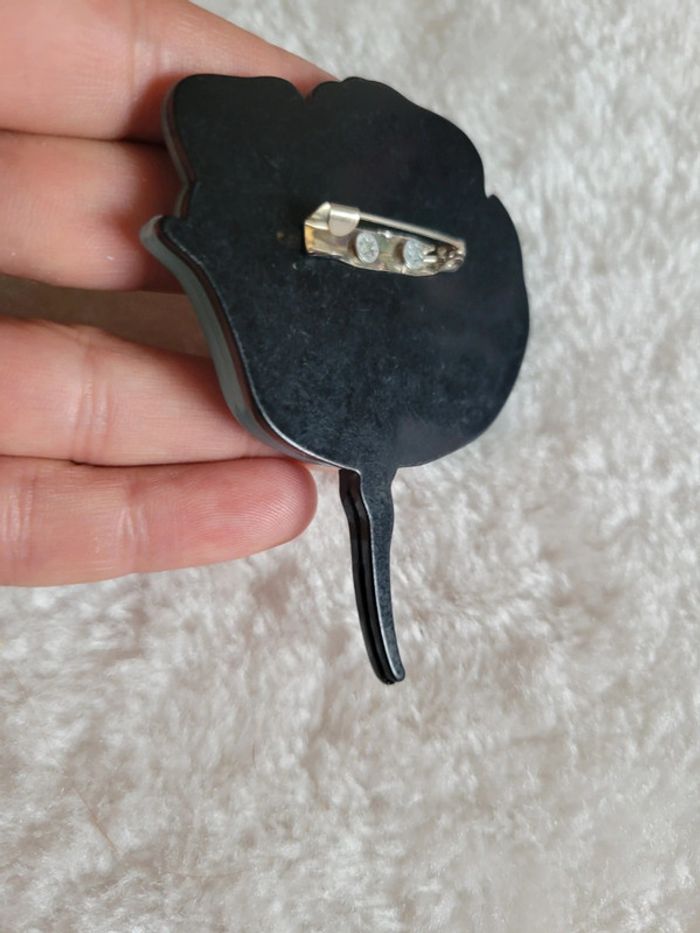 Broche acrylique fleur turquoise - photo numéro 7